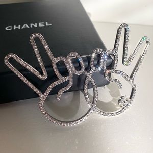 Chanel large peace hands pin